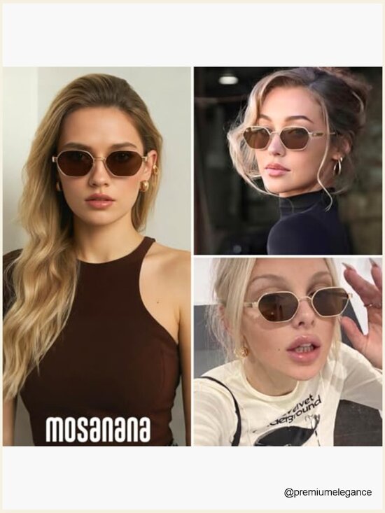 Trendy Retro Hexagon Metal Frame Sunglasses UV400 main image 7